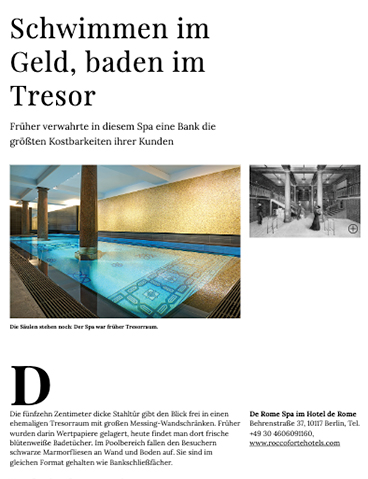 Schwimmen im Geld, baden im Tresor