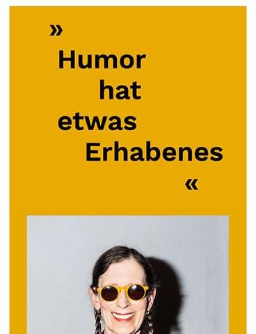 »Humor hat etwas Erhabenes«