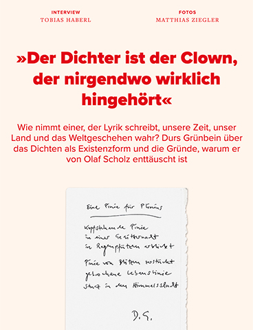 »Der Dichter ist der Clown, der nirgendwo wirklich hingehört«