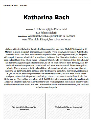 Sagen Sie jetzt nichts