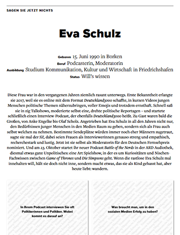 Sagen Sie jetzt nichts